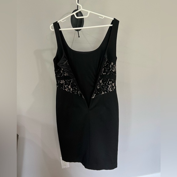 David Meister Black & nude lace detail sleeveless formal cocktail dress size 10 - Picture 6 of 9